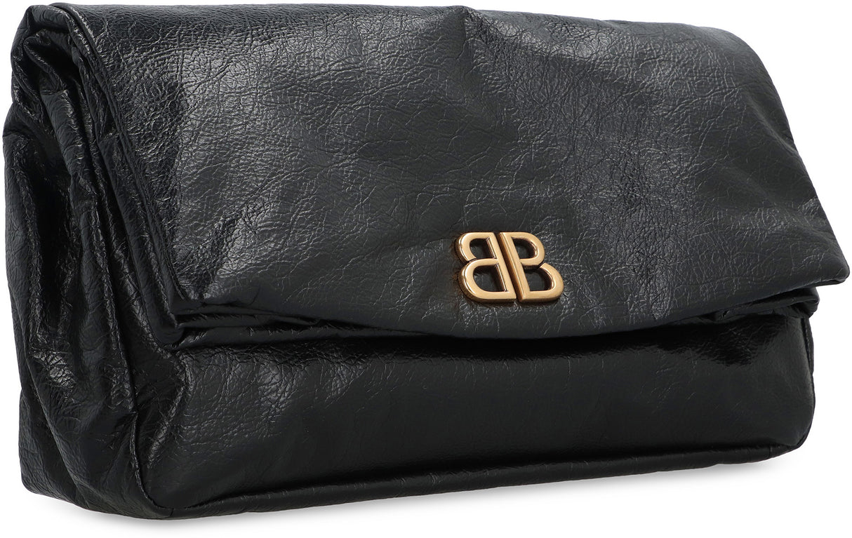 BALENCIAGA Stylish Black Leather Clutch for Women - SS24 Collection