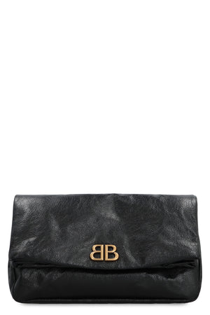 BALENCIAGA Stylish Black Leather Clutch for Women - SS24 Collection