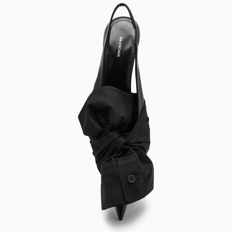 BALENCIAGA Black Slingback with Shirt Cuff Insert - Women's Pointed Toe Pumps