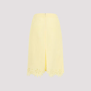 BOTTEGA VENETA Embroidered Viscose Skirt in Vibrant Yellow for Women