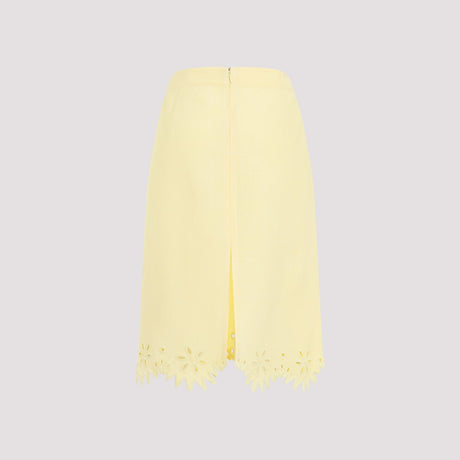 BOTTEGA VENETA Embroidered Viscose Skirt in Vibrant Yellow for Women