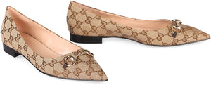 GUCCI Elegant Pointed Toe Ballet Flats with Horsebit Detail