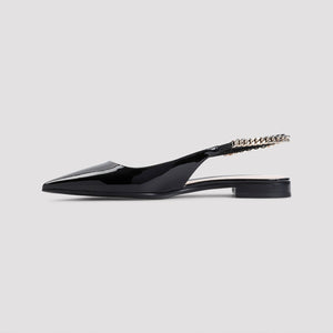 GUCCI Elegant Black Leather Ballerina Flats with Mini Heel