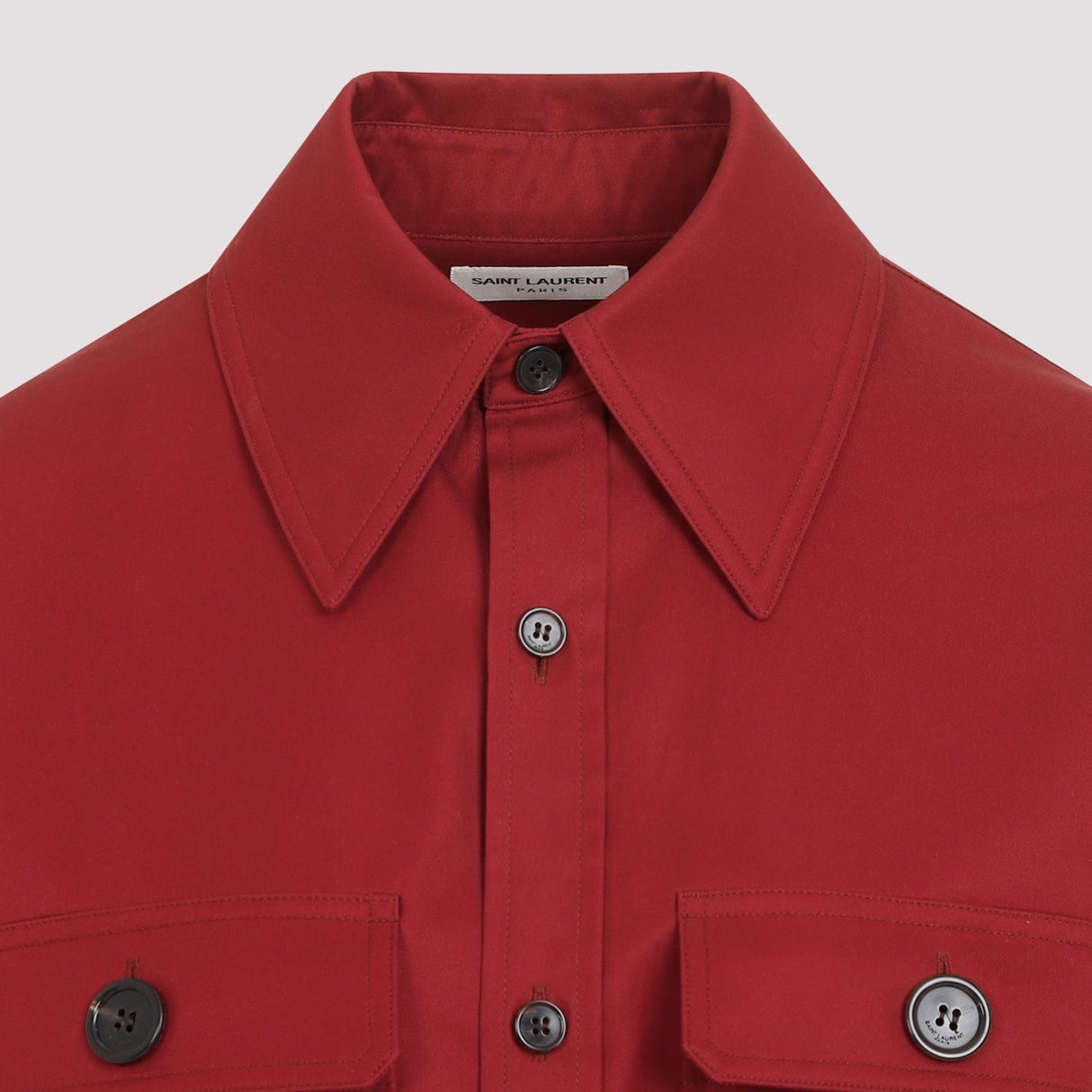 SAINT LAURENT Elegant Red Cotton Shirt