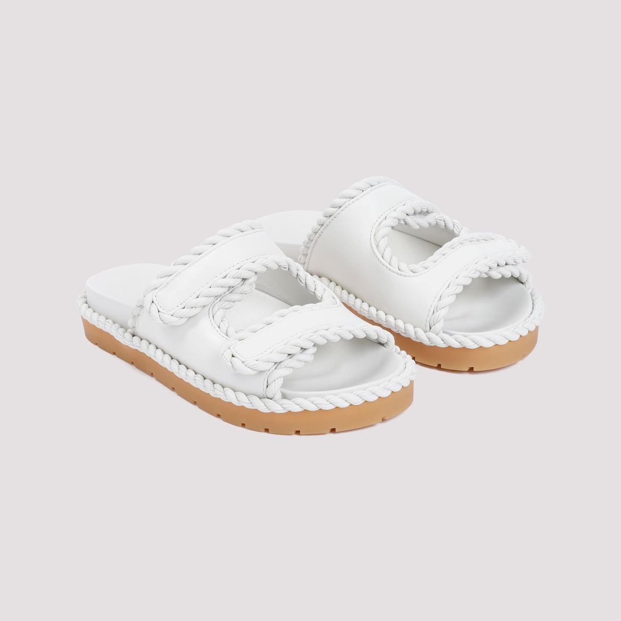 BOTTEGA VENETA Elegant White Flat Sandals