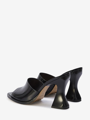 BOTTEGA VENETA Women's Black Calfskin Cha-Cha Flat with Sculpted Heel