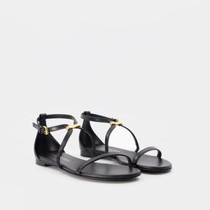 ALEXANDER MCQUEEN Elegant Harness Sandals with Gold Hardware