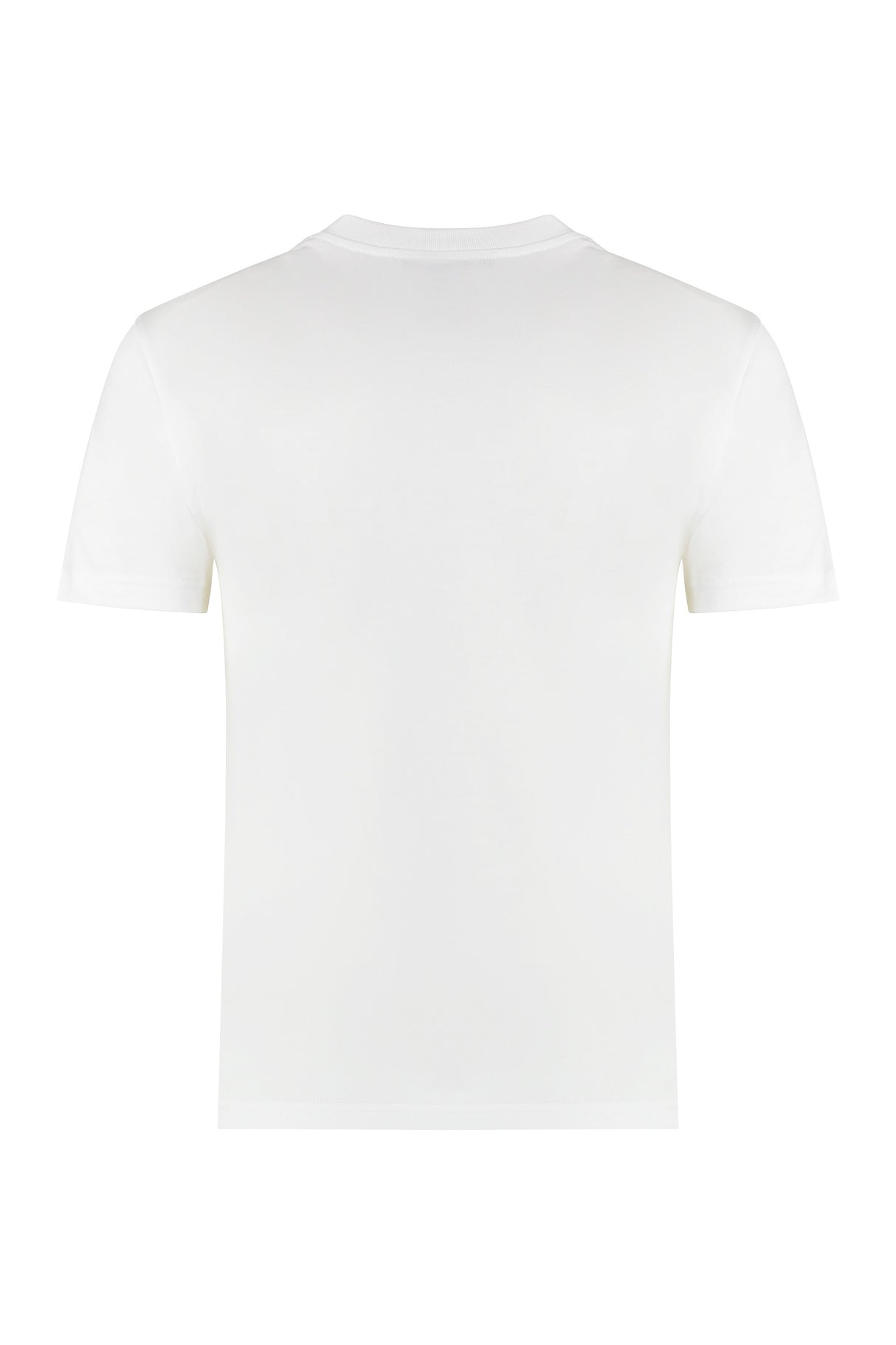 GUCCI SS24 White Cotton Crew-Neck Top with Ribbed Neckline