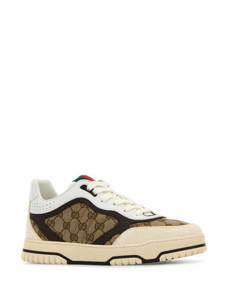 GUCCI Signature Leather and Canvas Sneakers