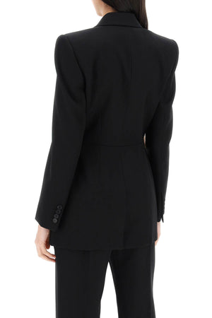 ALEXANDER MCQUEEN Tailored Black Fitted Jacket with Bustier Details for Women