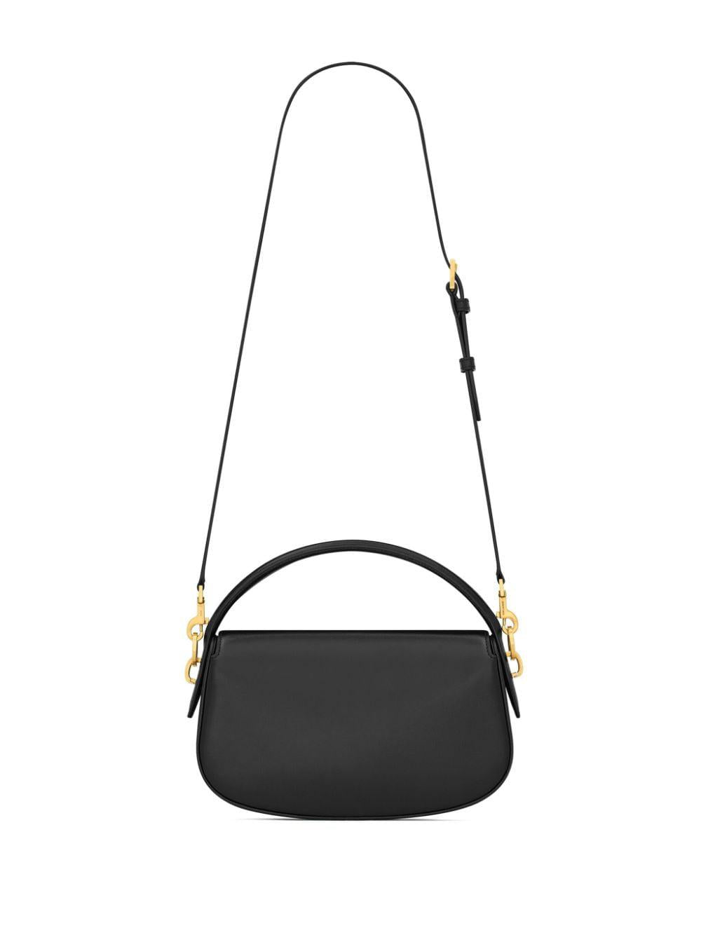 SAINT LAURENT Mini Black Handbag with Gold Accents