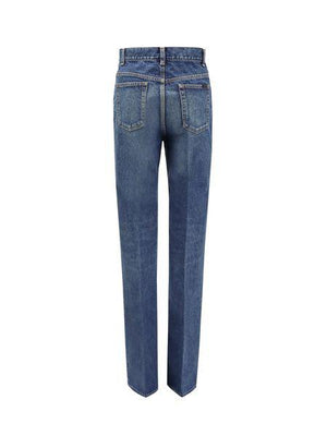 SAINT LAURENT High-Rise Wide-Leg Denim Jeans in August Blue for Women