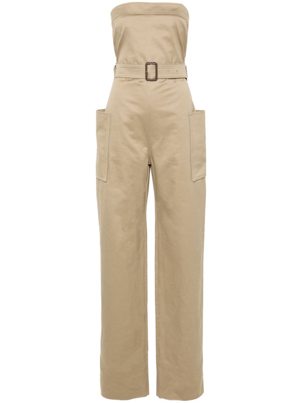 Jumpsuit không tay màu beige