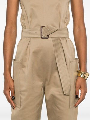 Jumpsuit không tay màu beige