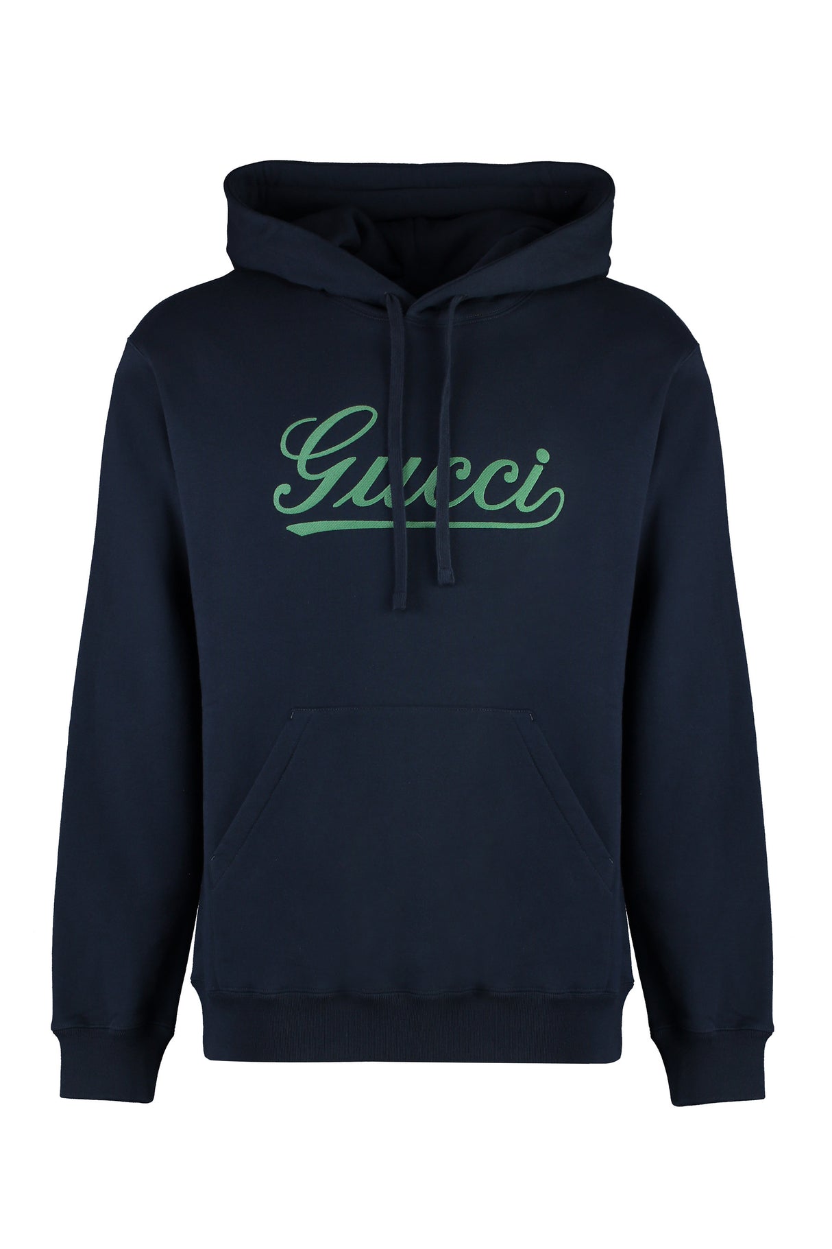 GUCCI Cotton Hoodie with Ribbed Cuffs & Hem