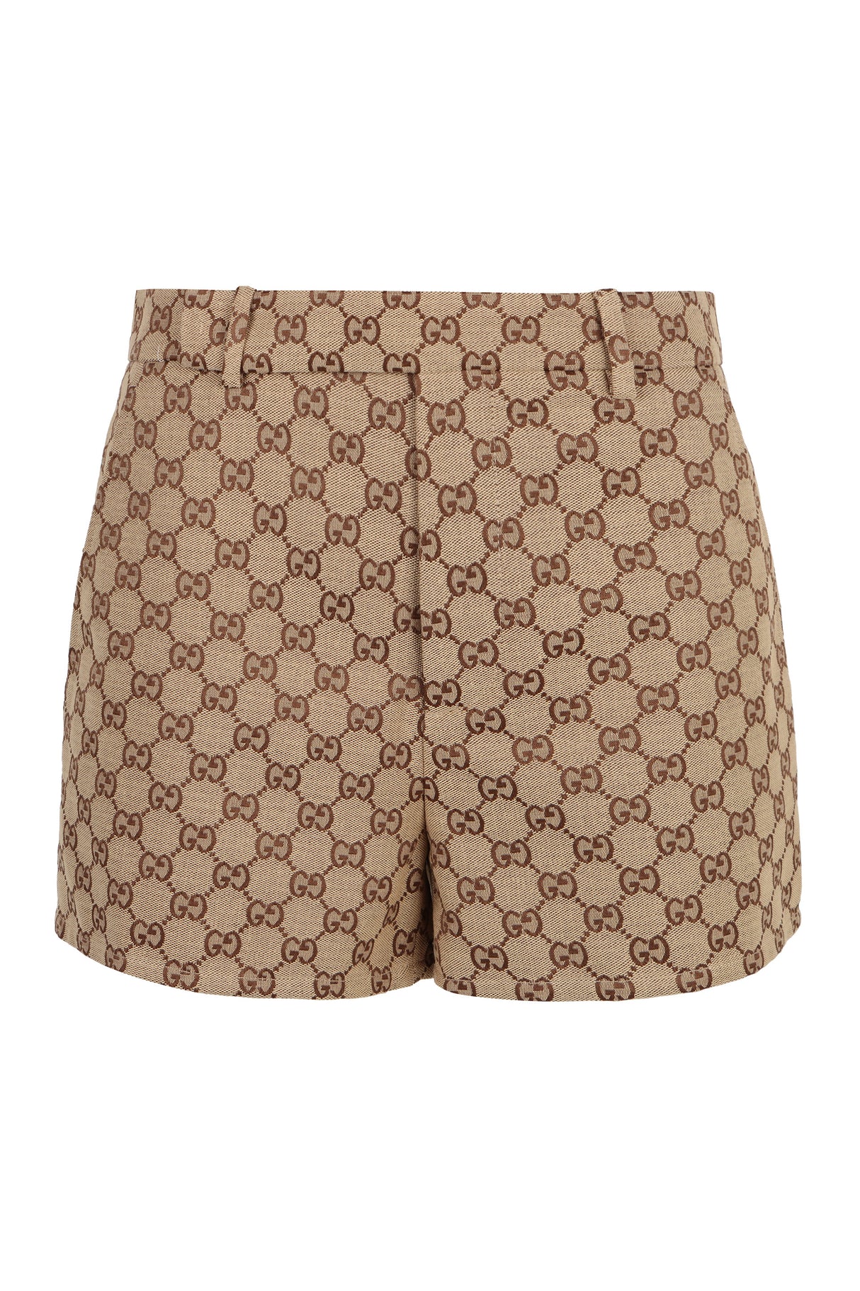 GUCCI Camel and Ebony GG Canvas Shorts - Fall/Winter 2024 Collection