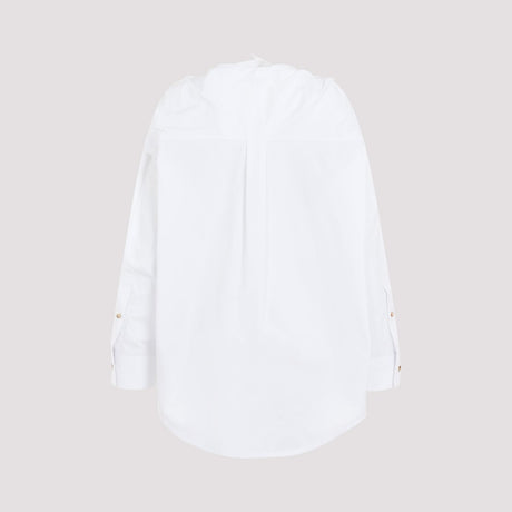 BOTTEGA VENETA White Cotton Canvas Knot Shirt for Women - SS24