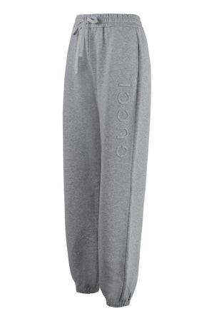 GUCCI Elegant Grey Cotton Track Pants