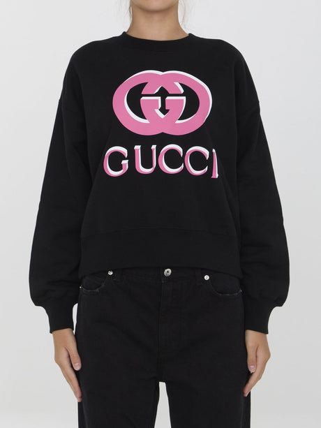 GUCCI Logo Detail Cotton Sweatshirt for Women - FW24