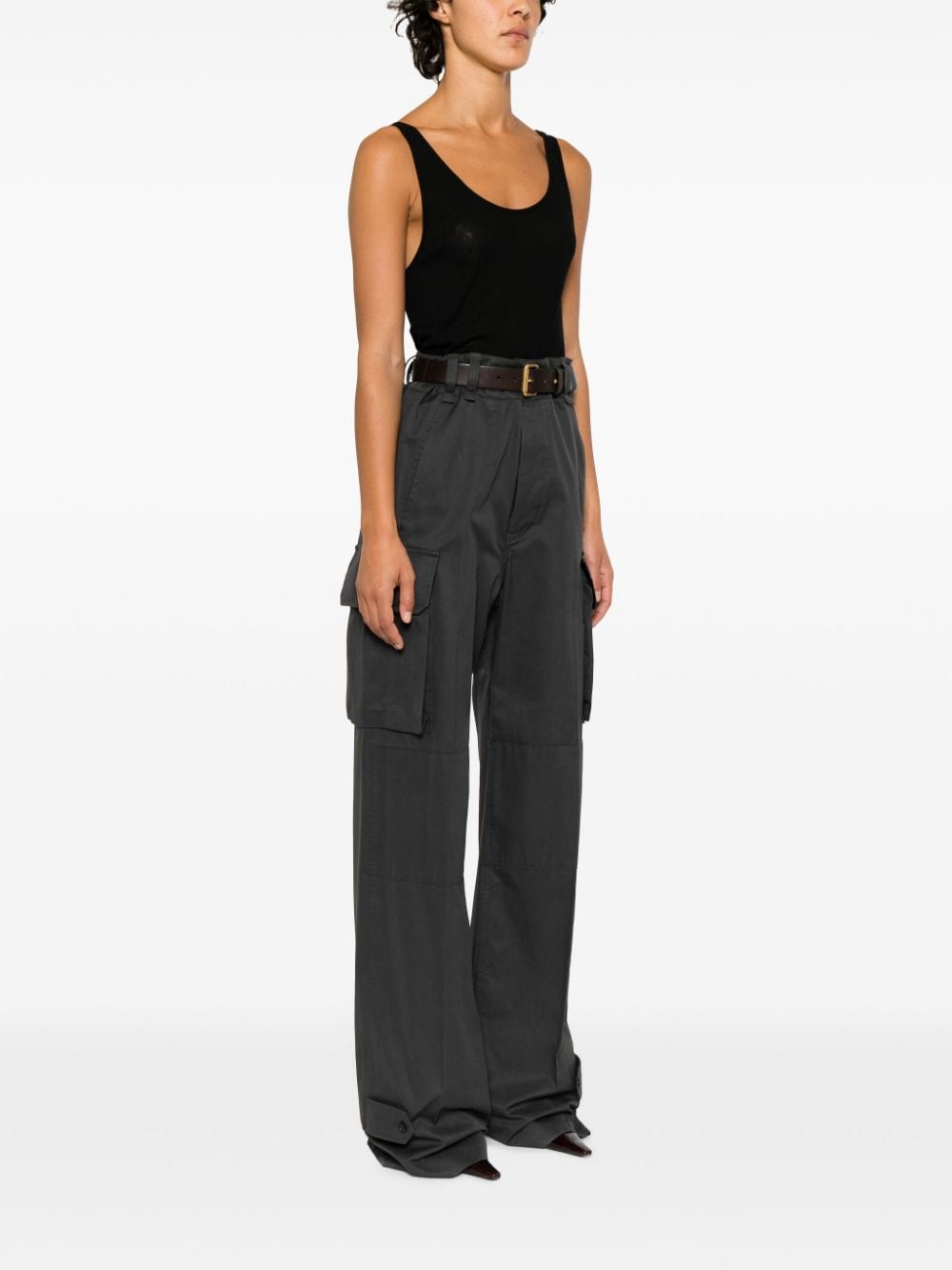 SAINT LAURENT 2024 Summer Grey Straight Pants for Women