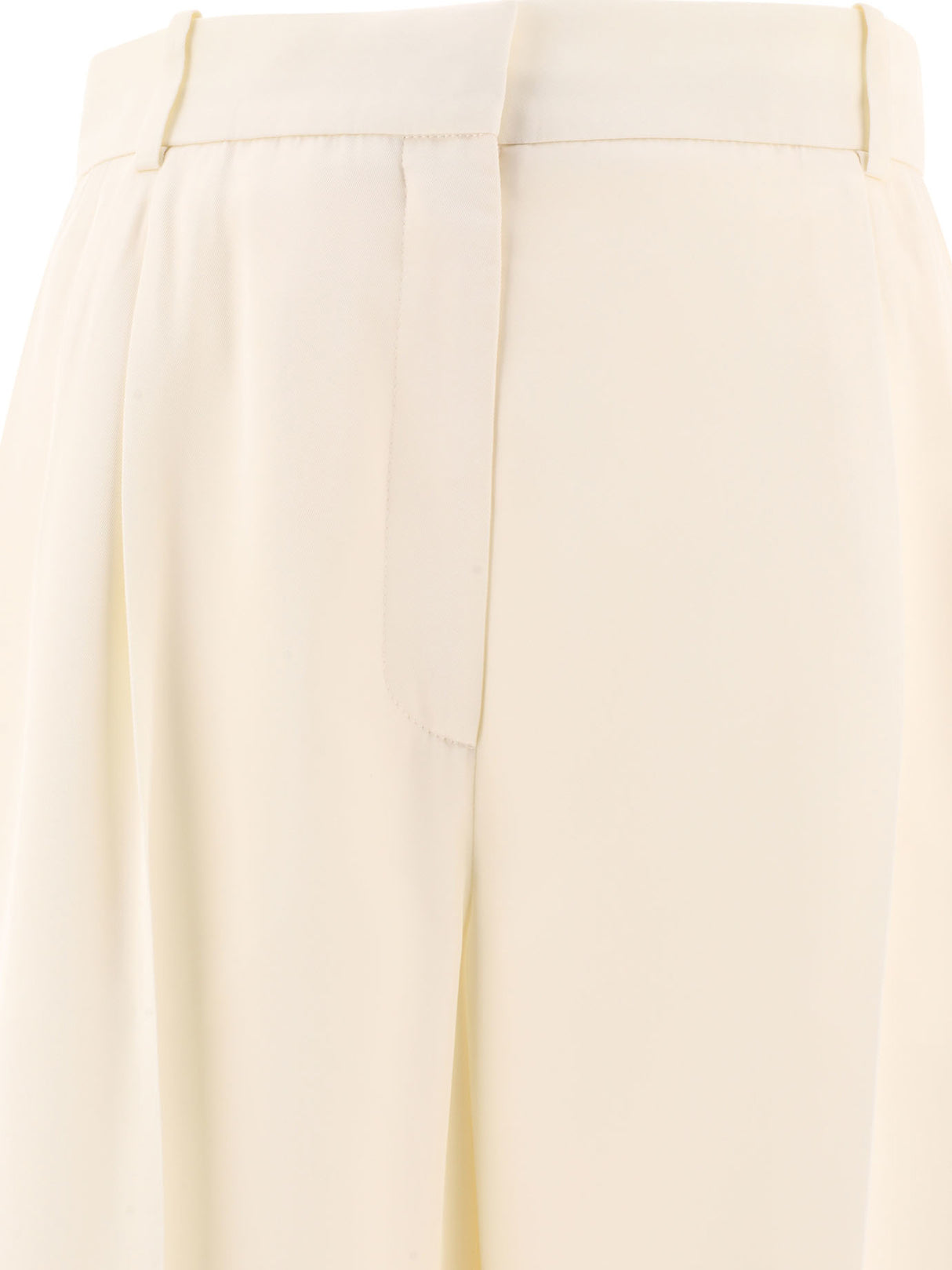 ALEXANDER MCQUEEN White Double Pleat Wide Leg Trousers for Women