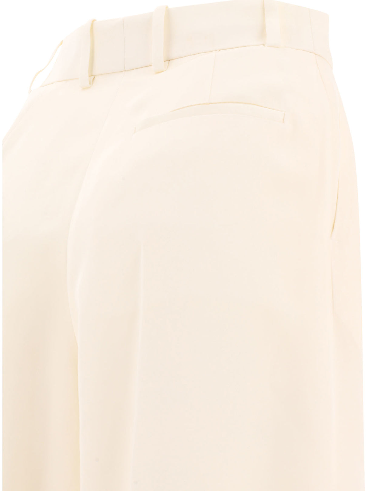 ALEXANDER MCQUEEN White Double Pleat Wide Leg Trousers for Women