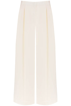 ALEXANDER MCQUEEN White Double Pleated Palazzo Pants for Women - Fluid and Stylish