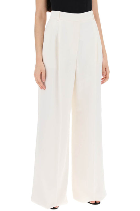 ALEXANDER MCQUEEN White Double Pleated Palazzo Pants for Women - Fluid and Stylish