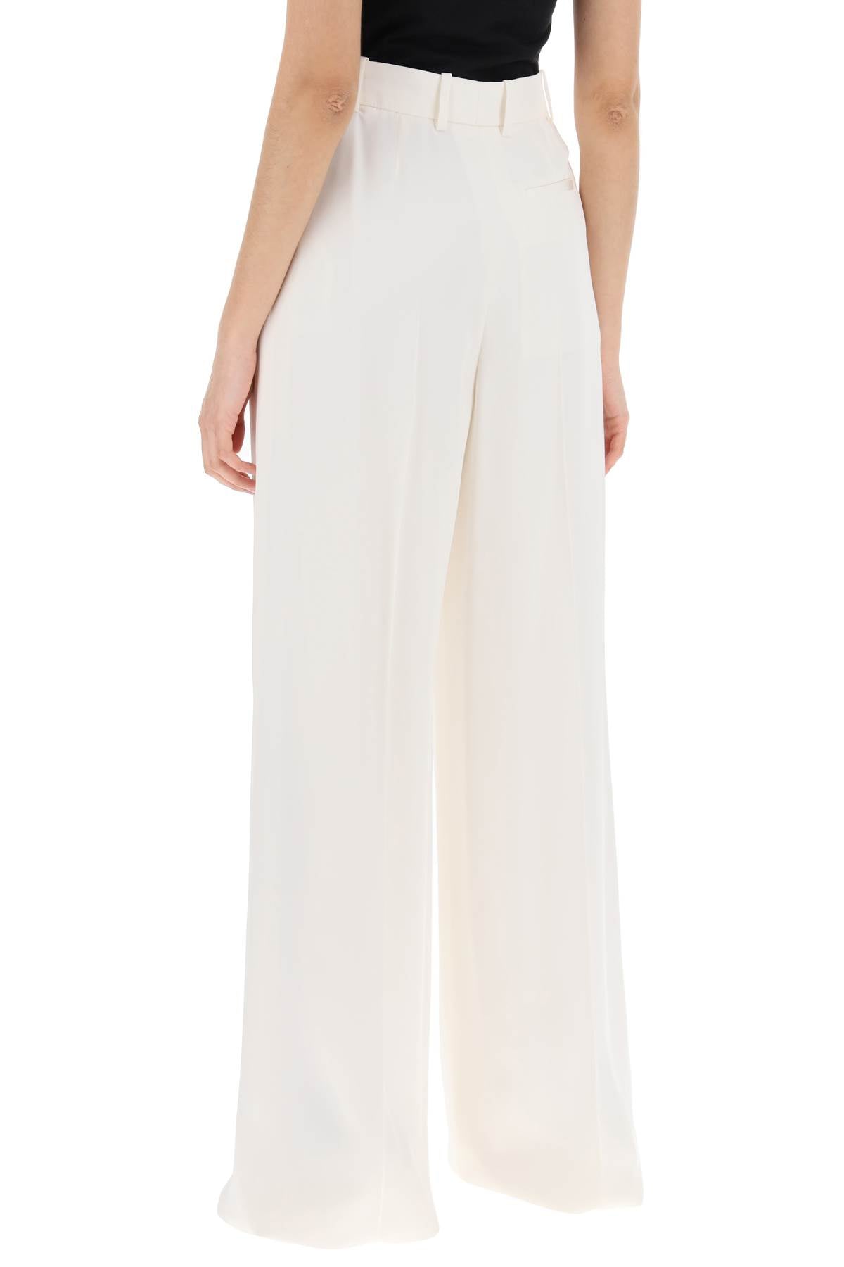 ALEXANDER MCQUEEN White Double Pleated Palazzo Pants for Women - Fluid and Stylish