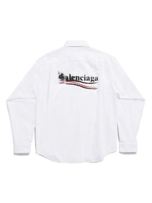 BALENCIAGA White Long Sleeve Shirt for Men