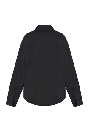 BALENCIAGA Black Oversized Shirt with Side and Front Pockets