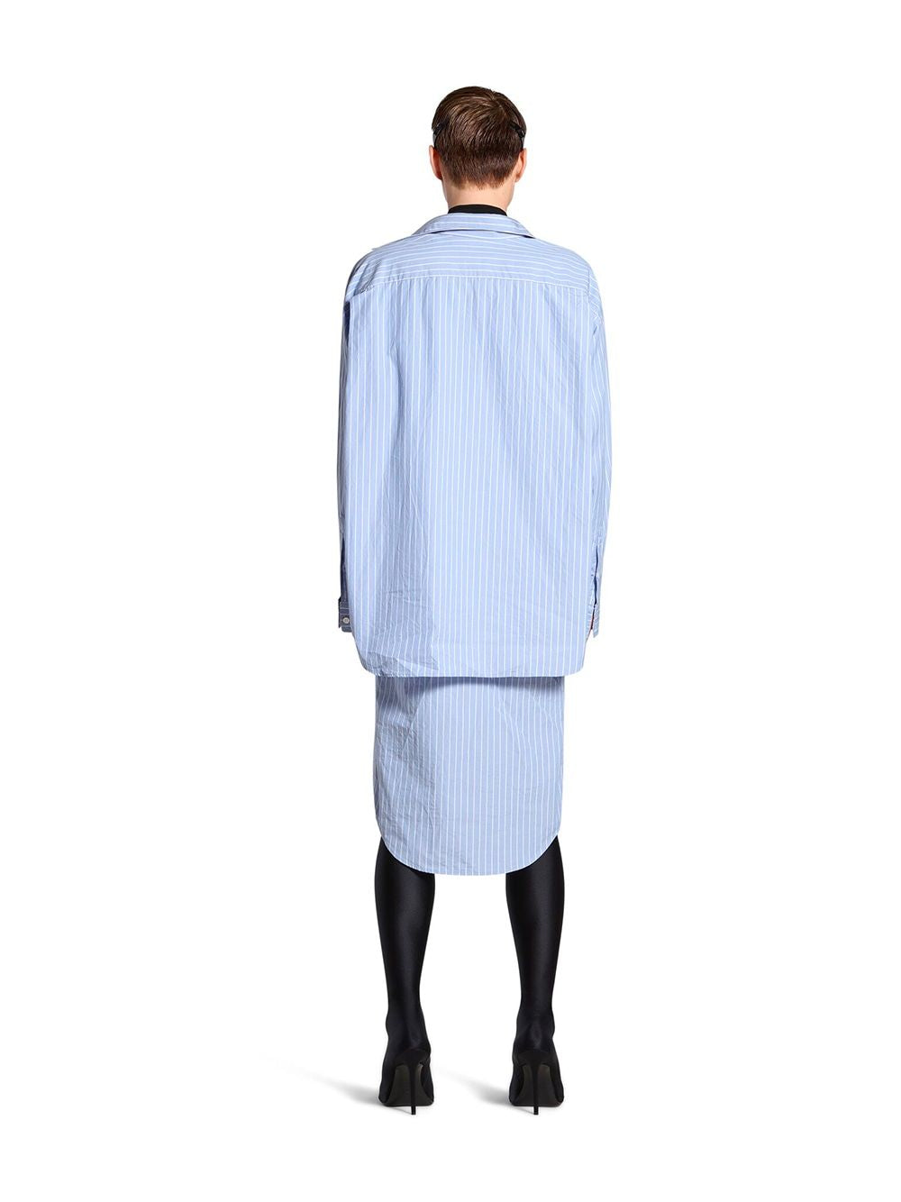 BALENCIAGA Blue Layered Shirtdress for Women in SS24