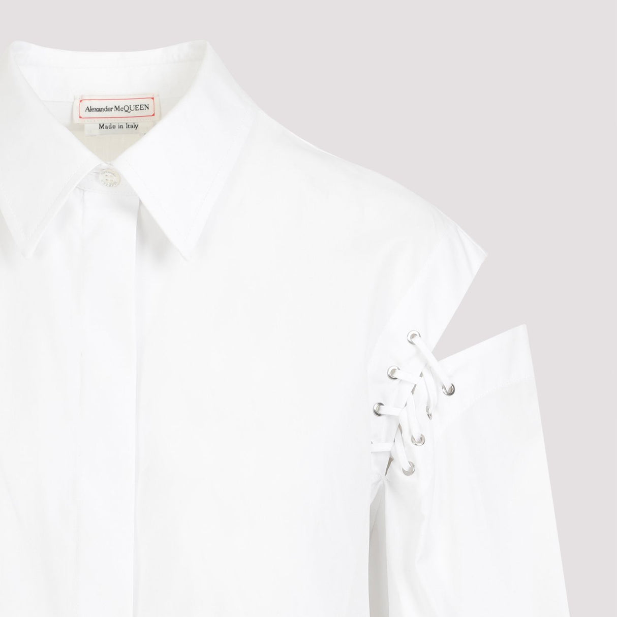 ALEXANDER MCQUEEN White Cotton Shirt for Women - SS24 Collection