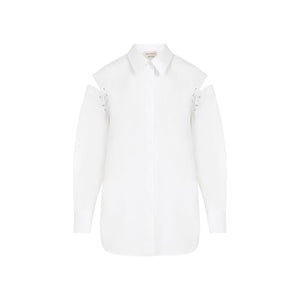 ALEXANDER MCQUEEN White Cotton Shirt for Women - SS24 Collection