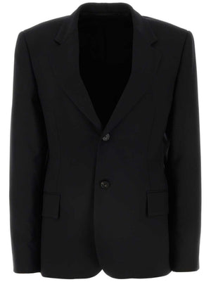 BALENCIAGA Oversized Black Wool Blazer Jacket with Marked Waist