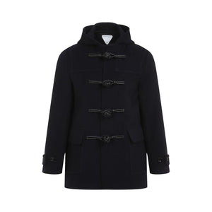 BOTTEGA VENETA Luxurious Wool and Leather Duffle Jacket