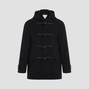 BOTTEGA VENETA Luxurious Wool and Leather Duffle Jacket