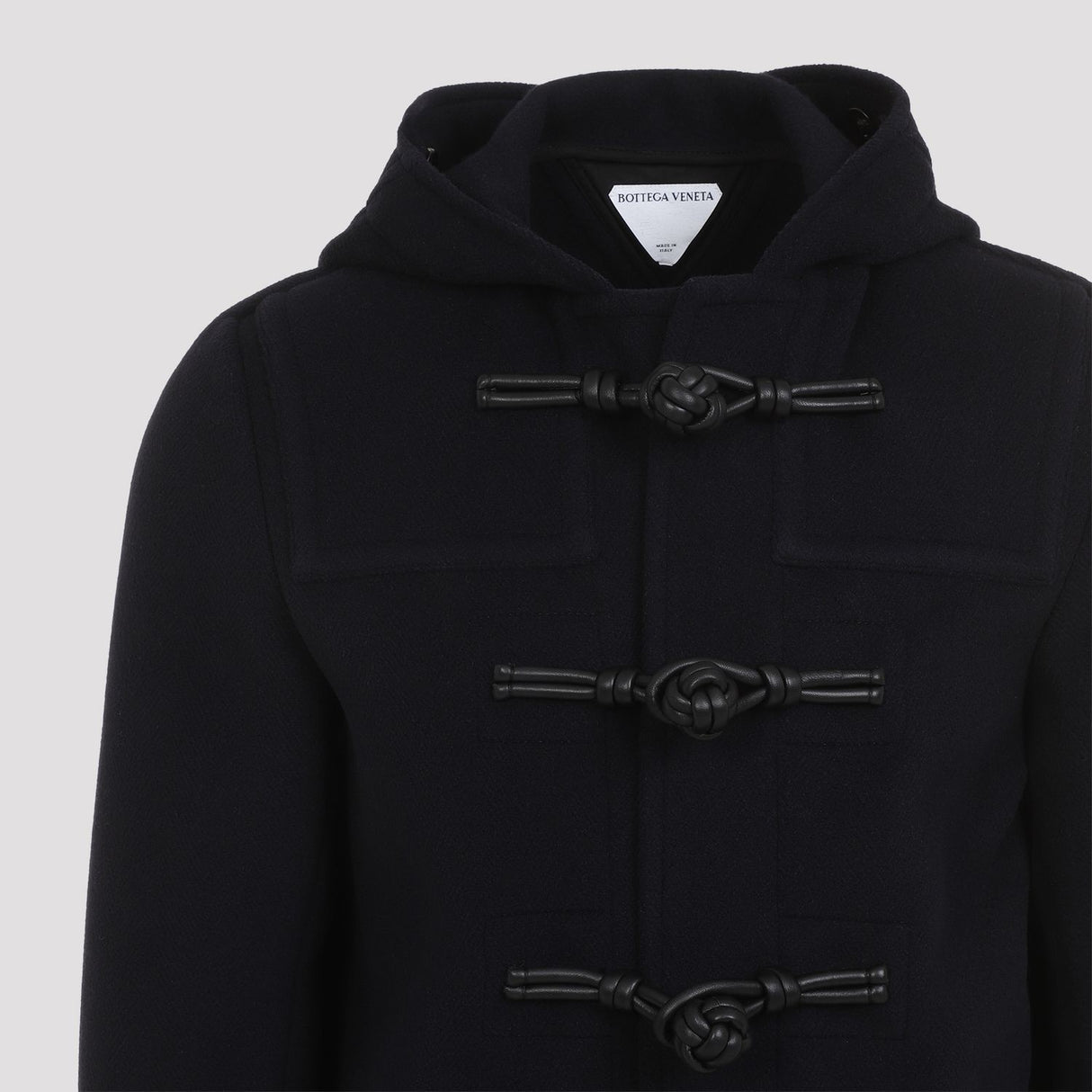 BOTTEGA VENETA Luxurious Wool and Leather Duffle Jacket