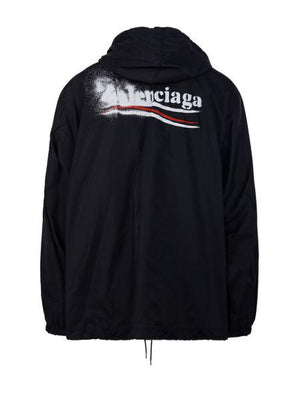 BALENCIAGA Sleek Black Short Windbreaker