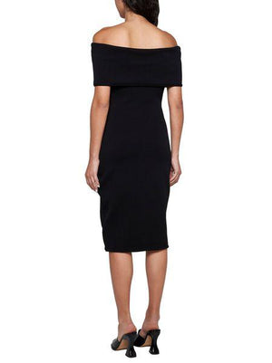 BOTTEGA VENETA Black Textured Technical Nylon Midi Dress for Women - SS24