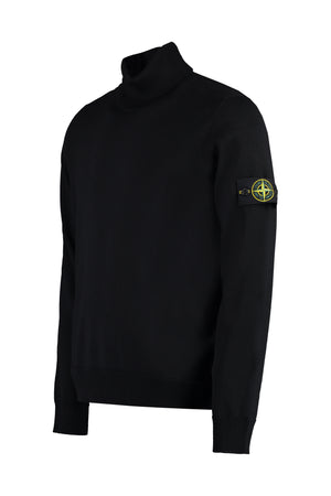 STONE ISLAND Premium Black Turtleneck Sweater for Men