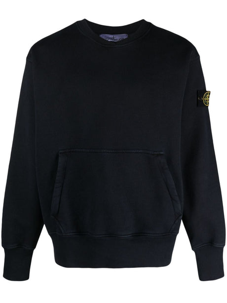 STONE ISLAND Sophisticated and Stylish Men's Cotton Sweatshirt with Iconic Logo Patch