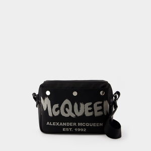 ALEXANDER MCQUEEN Sleek Black Mini Crossbody Camera Bag