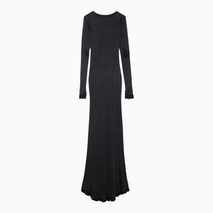 BALENCIAGA Black Cotton Lingerie Maxi Dress for Women - Spring/Summer 2024