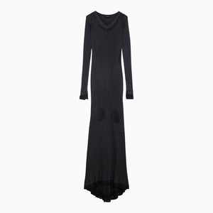 BALENCIAGA Black Cotton Lingerie Maxi Dress for Women - Spring/Summer 2024