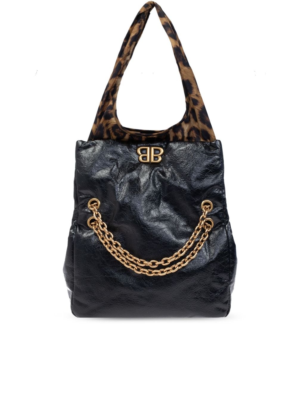 BALENCIAGA Large Luxe Cheetah Print Tote Handbag