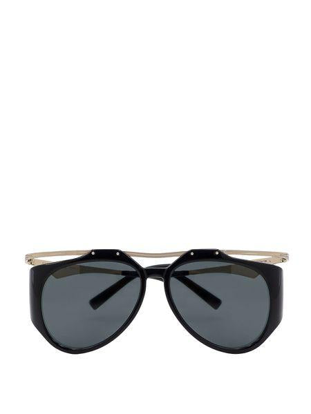 SAINT LAURENT Aviator Sunglasses with Gold Top Bar