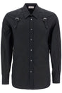 ALEXANDER MCQUEEN Men's Harness Detail Poplin Shirt - Size 16 1/2