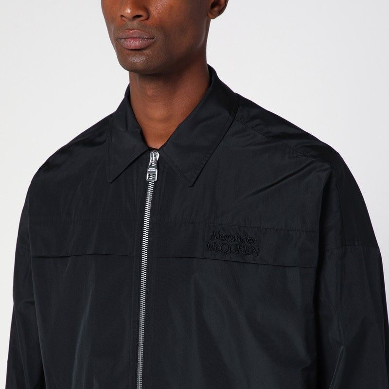 ALEXANDER MCQUEEN Sleek Black Zippered Lightweight Jacket