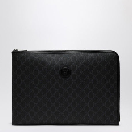 GUCCI Medium Black GG Supreme Fabric Briefcase